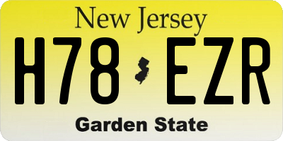 NJ license plate H78EZR