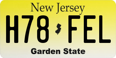 NJ license plate H78FEL