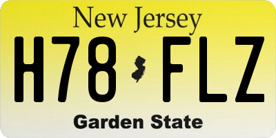 NJ license plate H78FLZ