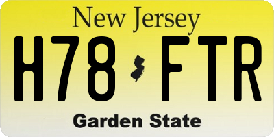 NJ license plate H78FTR