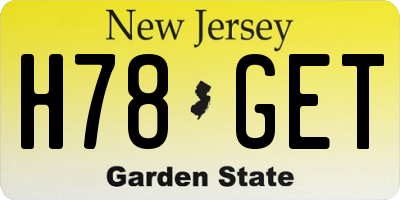 NJ license plate H78GET