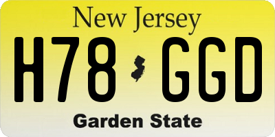 NJ license plate H78GGD