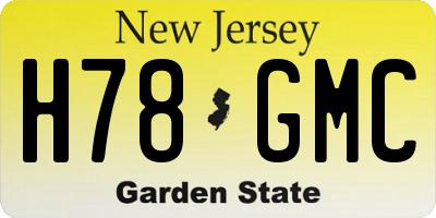 NJ license plate H78GMC