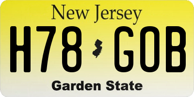 NJ license plate H78GOB