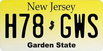NJ license plate H78GWS