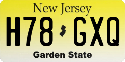 NJ license plate H78GXQ