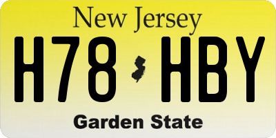 NJ license plate H78HBY