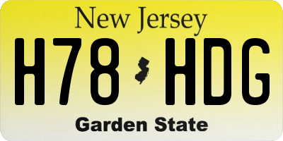 NJ license plate H78HDG