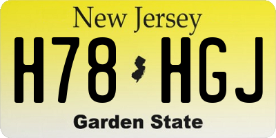 NJ license plate H78HGJ
