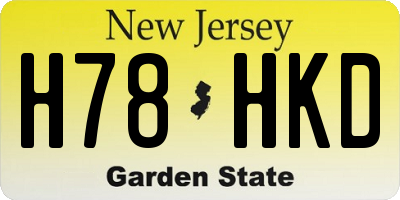 NJ license plate H78HKD