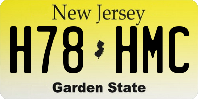 NJ license plate H78HMC