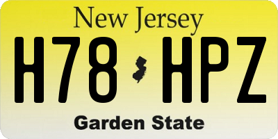 NJ license plate H78HPZ