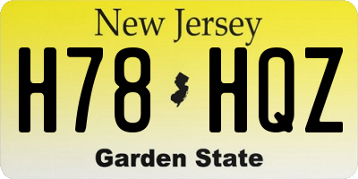 NJ license plate H78HQZ