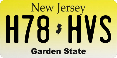 NJ license plate H78HVS