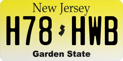 NJ license plate H78HWB