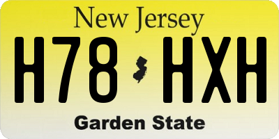 NJ license plate H78HXH