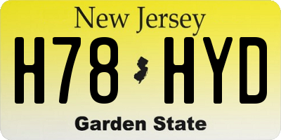 NJ license plate H78HYD