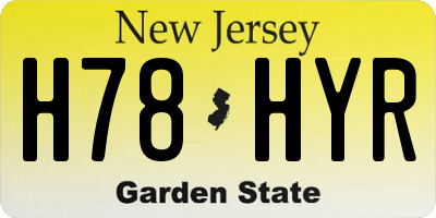 NJ license plate H78HYR