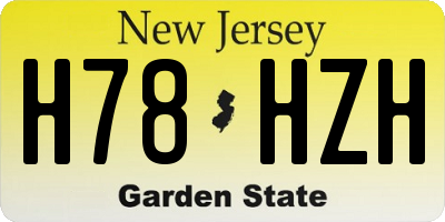 NJ license plate H78HZH
