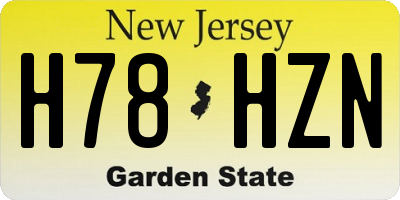 NJ license plate H78HZN