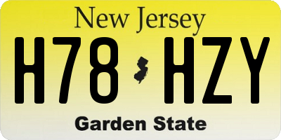 NJ license plate H78HZY