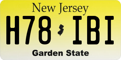 NJ license plate H78IBI