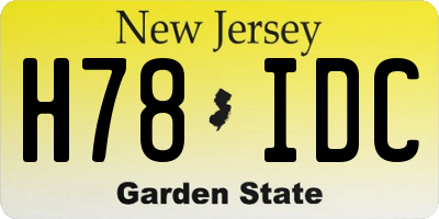 NJ license plate H78IDC