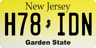 NJ license plate H78IDN