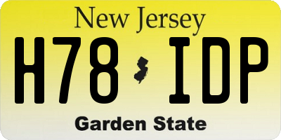 NJ license plate H78IDP