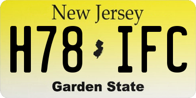 NJ license plate H78IFC