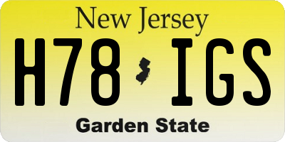 NJ license plate H78IGS