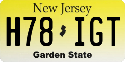 NJ license plate H78IGT