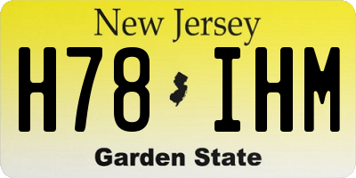 NJ license plate H78IHM