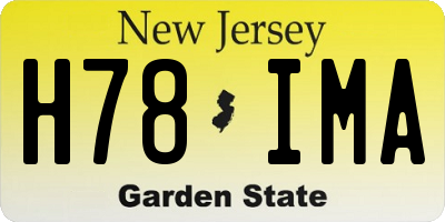 NJ license plate H78IMA