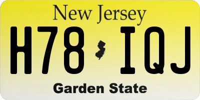 NJ license plate H78IQJ