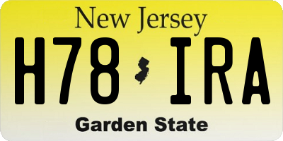 NJ license plate H78IRA