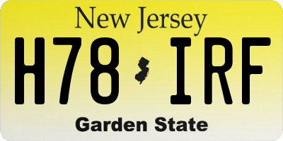 NJ license plate H78IRF