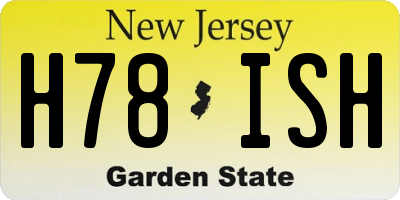 NJ license plate H78ISH
