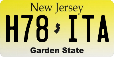 NJ license plate H78ITA