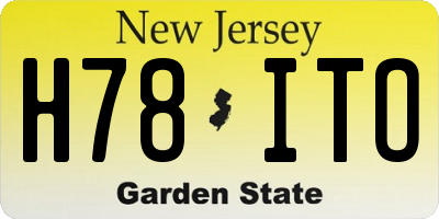NJ license plate H78ITO