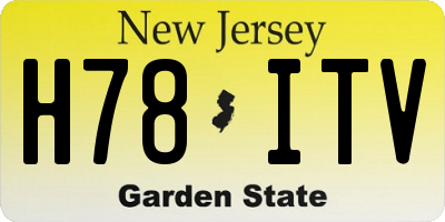 NJ license plate H78ITV