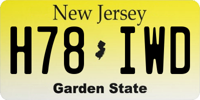 NJ license plate H78IWD