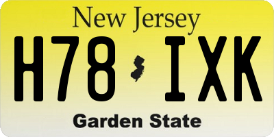 NJ license plate H78IXK