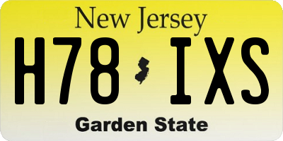 NJ license plate H78IXS