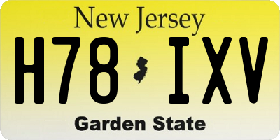 NJ license plate H78IXV