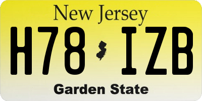 NJ license plate H78IZB