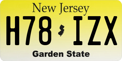 NJ license plate H78IZX