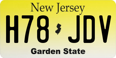 NJ license plate H78JDV