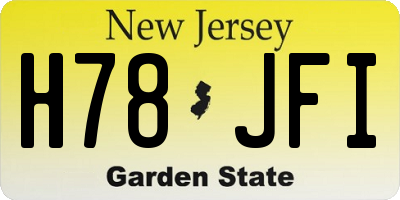 NJ license plate H78JFI