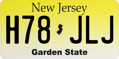 NJ license plate H78JLJ